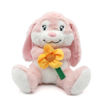 Geschenke zum Ostertag, schöne Cartoon-Langohren, weiches Kaninchen-Spielzeug, Großhandel mit Hasen-Stoffspielzeug, rosa Plüsch-Kaninchen für Kinder