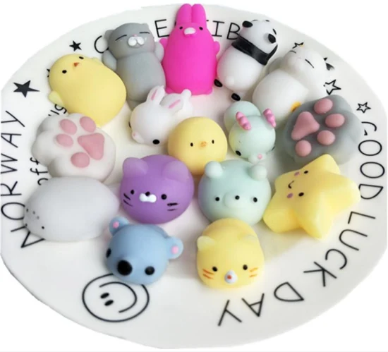Weihnachtsgeschenke Squeeze Stress Relief Mini süße Kawaii TPR weiche Mochi Squishy Tiere Squishy Fidget Spielzeug für Kinder