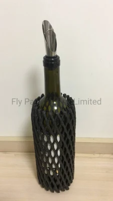 20 x 8 cm schwarze EPE-Verpackungsmaterial-Schaumnetzhüllen für Flaschen