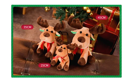 Weihnachten sitzender Tierelch gefüllter Plüsch Kinder Geschenkspielzeug