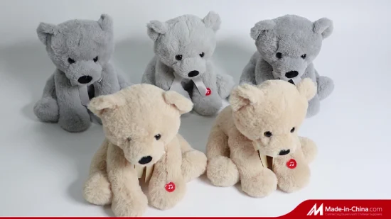 Bedrucktes Baumwoll-Säuglings-Plüschtier, sitzend, OEM-Teddybär-Spielzeug