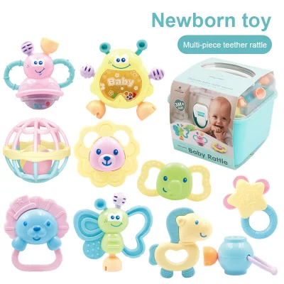 Baby Neugeborenen Rasseln Sets Beißring Schütteln Glocke Hand Spielzeug Baby Beißring Sets Beißring Geschenk Sets für Baby